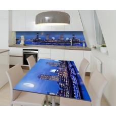 Наклейка 3Д вінілова на стіл Zatarga «Нічна пристань» 650х1200 мм для будинків, квартир, столів, кафе