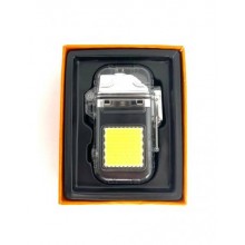 Запальничка USB акумуляторна електроімпульсна з LED ліхтариком СОВ Lighter 9033 Чорний