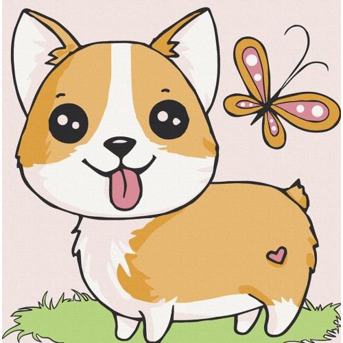 Розпис на полотні Art Craft Цуценя коргі 15541-AC 30х30 см Розпис на полотні Art Craft Цуценя коргі 15541-AC 30х30 см