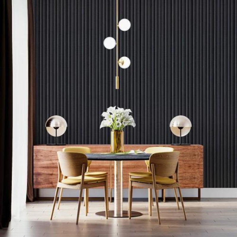 Декоративна рейка WPC стінова антрацит 3000*150*9мм (D) SW-00001869 Sticker Wall