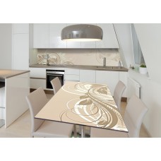 Наклейка 3Д вінілова на стіл Zatarga «Ніжна класика» 600х1200 мм для будинків, квартир, столів, кафе