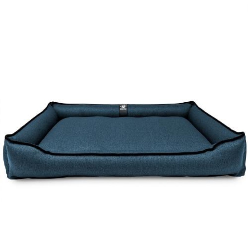 Лежак ліжко для собак всіх порід EGO Bosyak Рогожка XL 105x80 Синій (спальне місце для великих собак)