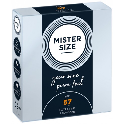 Презервативи Mister Size - pure feel - 57 (3 condoms), товщина 0,05 мм в інтернет супермаркеті PbayMarket!