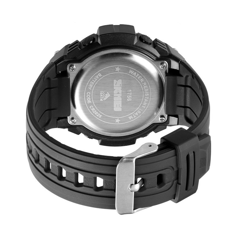 Чоловічий спортивний наручний годинник Skmei 1756 водонепроникний 10 АТМ Чорний