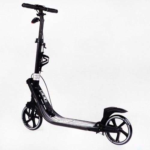 Двоколісний складаний самокат ліхтарик 2 амортизатора Best Scooter 100 кг Black and white (114437) Двоколісний складаний самокат ліхтарик 2 амортизатора Best Scooter 100 кг Black and white (114437)