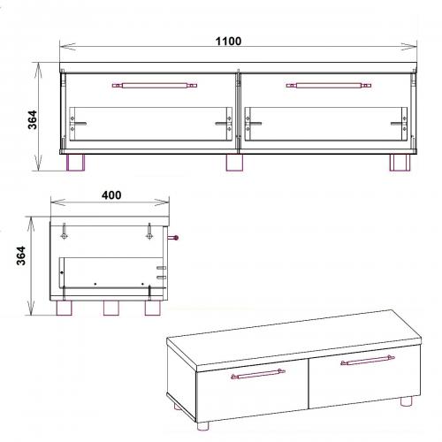 Тумба ТВ-2 МГ-2 Компанит вільха