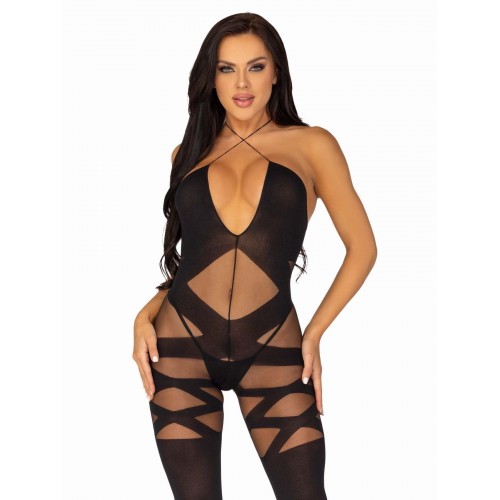 Бодістокінг Leg Avenue Illusion halter bodystocking One size Black, доступ в інтернет супермаркеті PbayMarket!