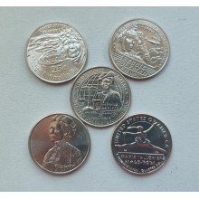 Набір монет Collection США 25 центів 2023 жінки Америки 5 шт 20.2 мм Сріблястий (hub_lf01uf)