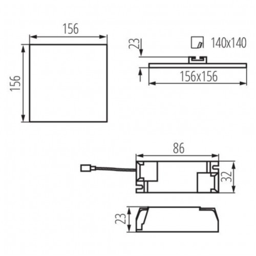 Точковий світильник Kanlux Arel 15.6x15.6x2.3 см Білий (Kan29590) Точковий світильник Kanlux Arel 15.6x15.6x2.3 см Білий (Kan29590)