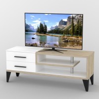 Тумба під телевізор Тиса Мебель ТВ-336 Дуб сонома Білий 60x44x150 см Тумба під телевізор Тиса Мебель ТВ-336 Дуб сонома Білий 60x44x150 см