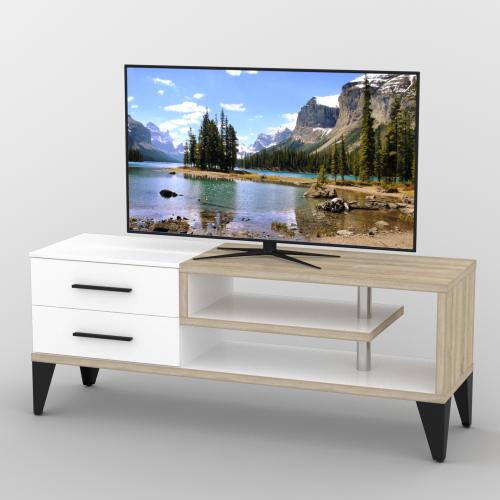 Тумба під телевізор Тиса Мебель ТВ-336 Дуб сонома Білий 60x44x150 см Тумба під телевізор Тиса Мебель ТВ-336 Дуб сонома Білий 60x44x150 см