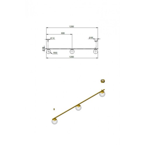 Люстра PikArt Париж 120x14 см Чорний (26250-3)