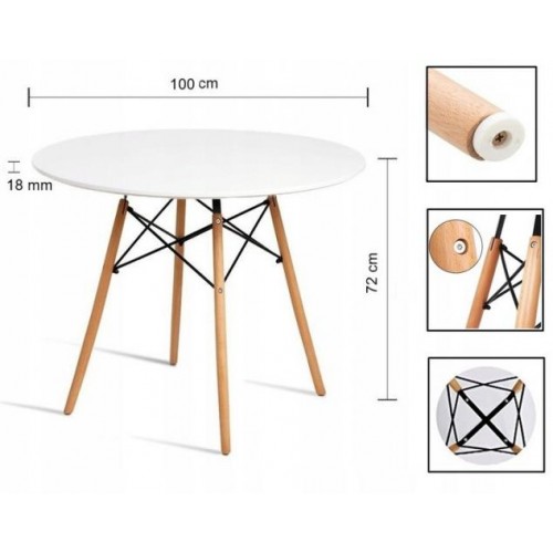 Стіл LEOBERT TODI WHITE 100 Стіл LEOBERT TODI WHITE 100