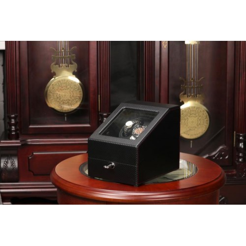 Скринька Salvadore для підзаводу 2 годинників 024/PU/SW 19х25х21,5 см Чорний Скринька Salvadore для підзаводу 2 годинників 024/PU/SW 19х25х21,5 см Чорний