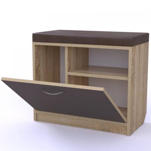 Тумба для взуття Тиса Мебель ТО-122 1 Сонома графіт 55x60 см Тумба для взуття Тиса Мебель ТО-122 1 Сонома графіт 55x60 см