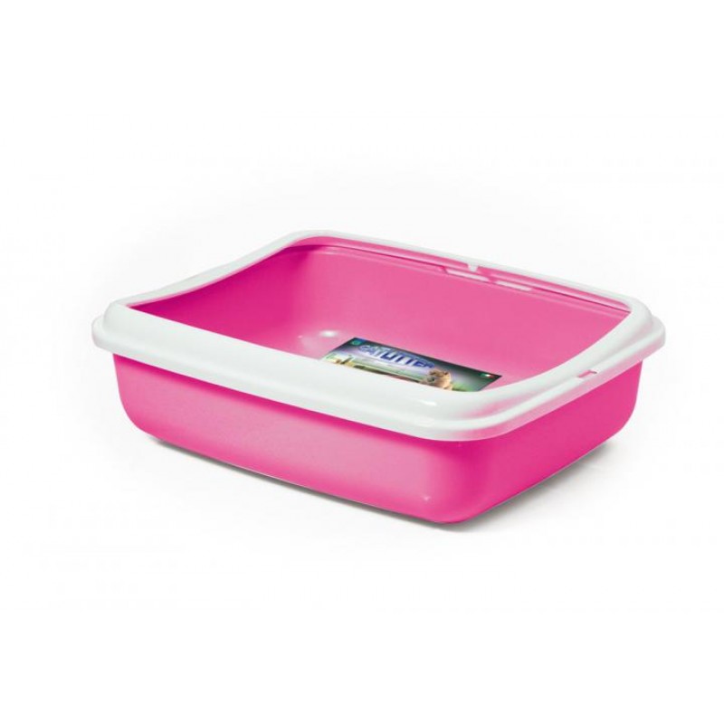 Лоток для домашніх тварин великий Georplast 50х40х14,5 см Рожевий 10546