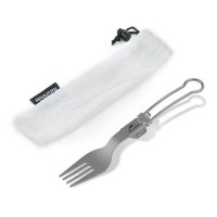 Вилка титанова складна з мішечком Naturehike NH19C001-J 16.7x2.7 см Сірий (2321264681)