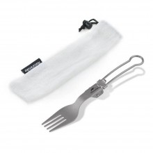 Вилка титанова складна з мішечком Naturehike NH19C001-J 16.7x2.7 см Сірий (2321264681)