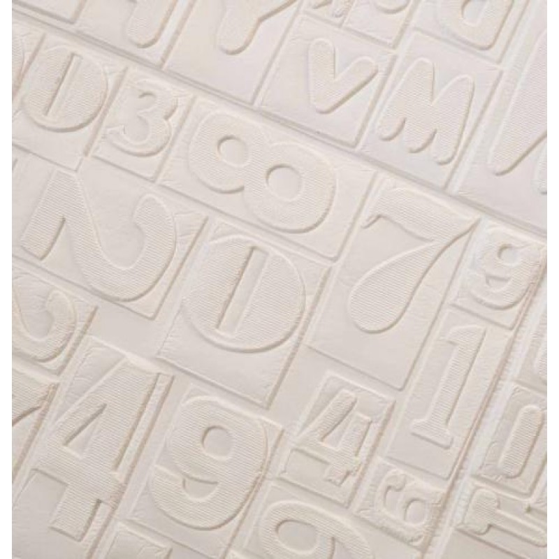 Самоклеюча декоративна 3D панель білі літери Loft Expert 700x700x5 мм