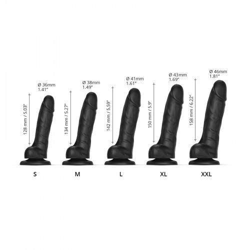 Реалістичний фалоімітатор Strap-On-Me Sliding Skin Realistic Dildo Black - XXL, ефект рухливої шкіри в інтернет супермаркеті PbayMarket!