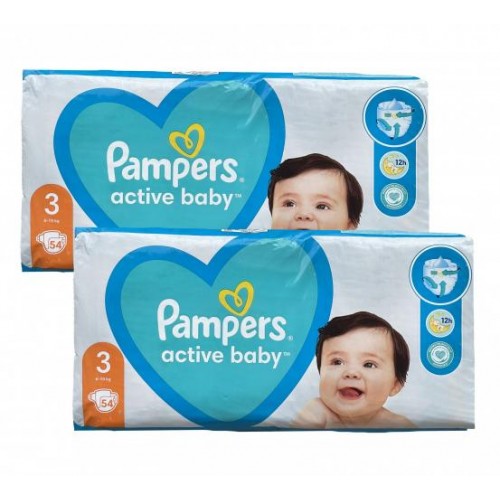 Дитячі одноразові підгузки Pampers Active Baby  3 Midi 6-10 кг 108 шт