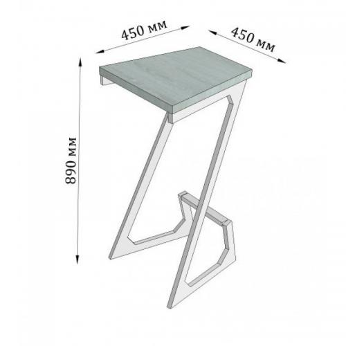 Барний стілець GoodsMetall у стилі ЛОФТ 750х300х300 мм Zeta Барний стілець GoodsMetall у стилі ЛОФТ 750х300х300 мм Zeta