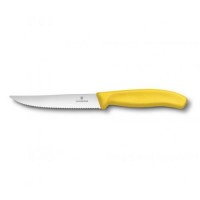 Кухонний ніж Victorinox SwissClassic Gourmet для стейку та піци 120 мм Жовтий (6.7936.12L8)