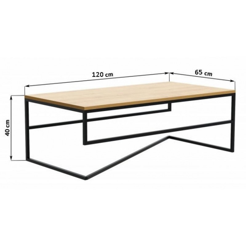 Кавовий журнальний столик у стилі Loft NS-620 430x1200x650 мм Черный