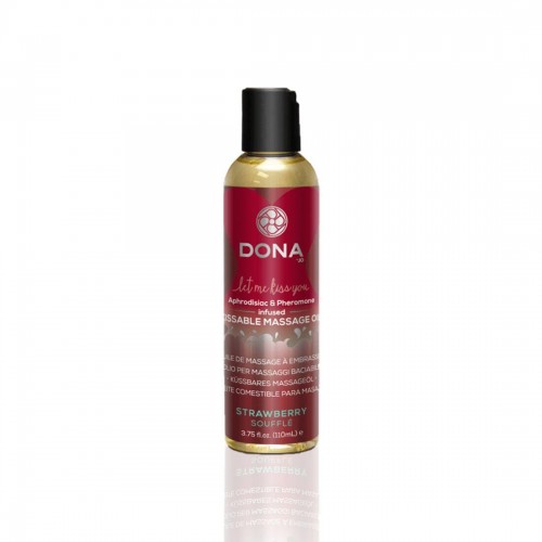 Масажна олія DONA Kissable Massage Oil Strawberry Souffle (110 мл) можна для оральних пестощів