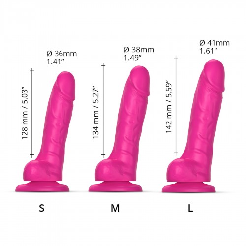 Реалістичний фалоімітатор Strap-On-Me Sliding Skin Realistic Dildo Fuchsia - M, ефект рухливої шкіри в інтернет супермаркеті PbayMarket!