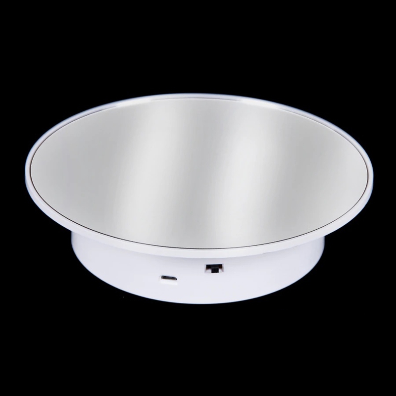 Поворотний стіл для предметної зйомки і 3D фото Heonyirry C366, діаметр 20 см, білий дзеркальний