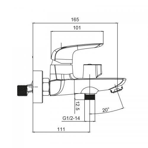 Змішувач для ванни з коротким виливом Koer KB-40008-05 (Колір чорний) (KR3473) в інтернет супермаркеті PbayMarket!