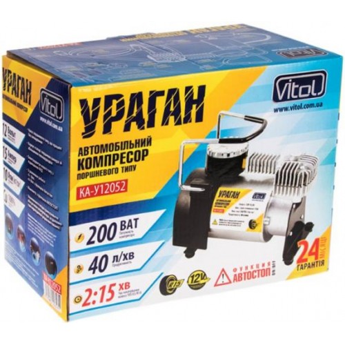 Автомобільний компресор Vitol Ураган 150psi 15Amp 40 л (КА-У12052) в інтернет супермаркеті PbayMarket!