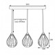 Світильник підвісний у стилі лофт на три лампи MSK Electric Kaplya NL 2229-3W