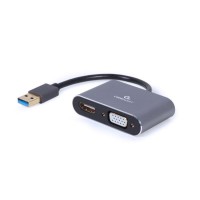 Адаптер Cablexpert HDMI VGA USB F/M 0.15 м Black (A-USB3-HDMIVGA-01)