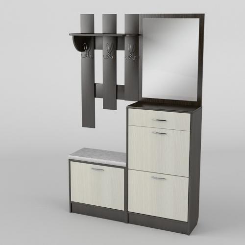 Передпокій Тиса Мебель-5 Венге Молочний 204.5x35x120 см Передпокій Тиса Мебель-5 Венге Молочний 204.5x35x120 см