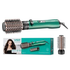 Фен-щітка стайлер-браш для укладання волосся VGR V-498 2в1 Зелений (2104618419)