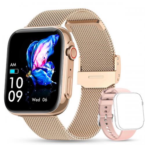 Смарт-годинник жіночий UWatch Sensation Gold 2 ремінця Золотий (3180)