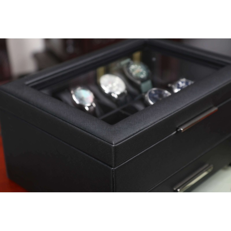Шкатулка для зберігання годинників Salvadore LTH/10/BL./JW 310x222x150 мм Чорний