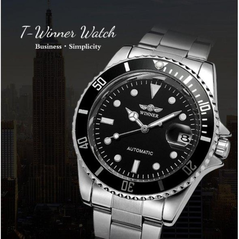 Чоловічий наручний годинник Winner Basel Сріблястий (1320871156)