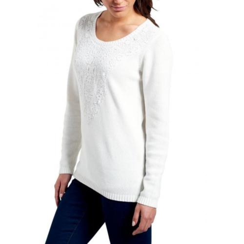 Пуловер Eddie Bauer Women Sweater Lace-Up IVORY M Білий (7101830IV-M) в інтернет супермаркеті PbayMarket!