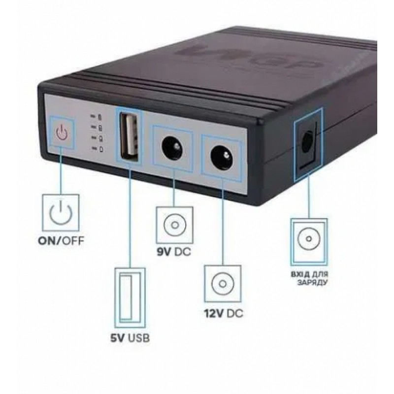 Джерело безперебійного живлення XoKo WGP 8800mAh 5-12V XK-WGP-8800 Чорний (2388202376)