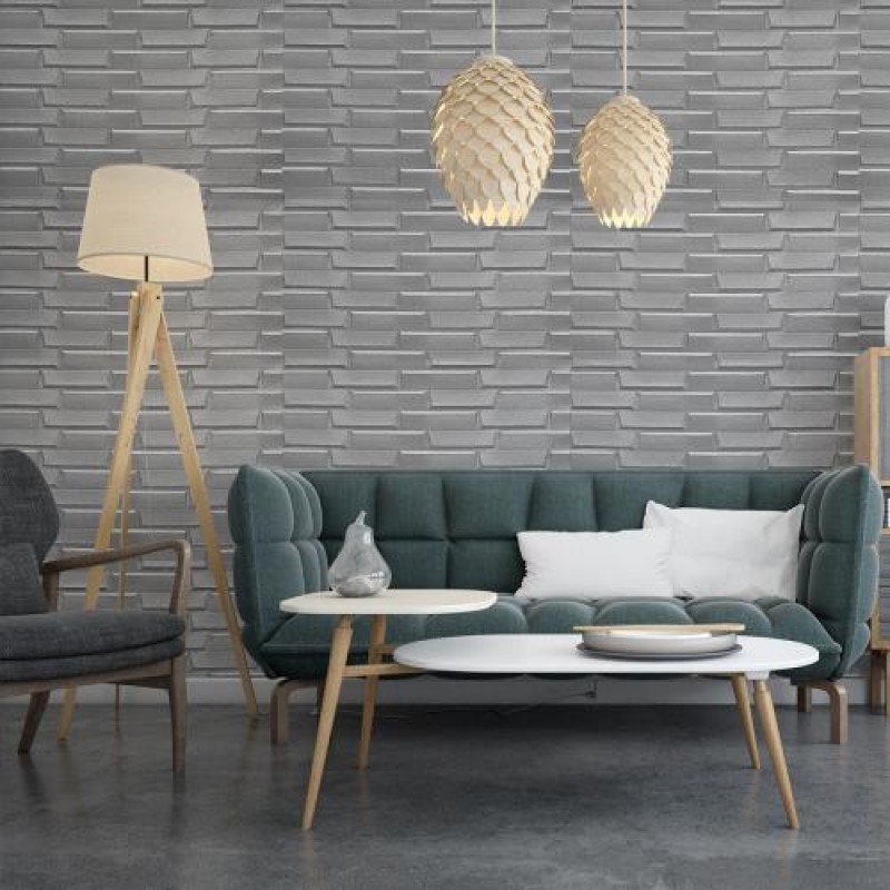 Самоклеюча декоративна 3D панель сіра кладка в рулоні 3D Loft 3080x700x5мм