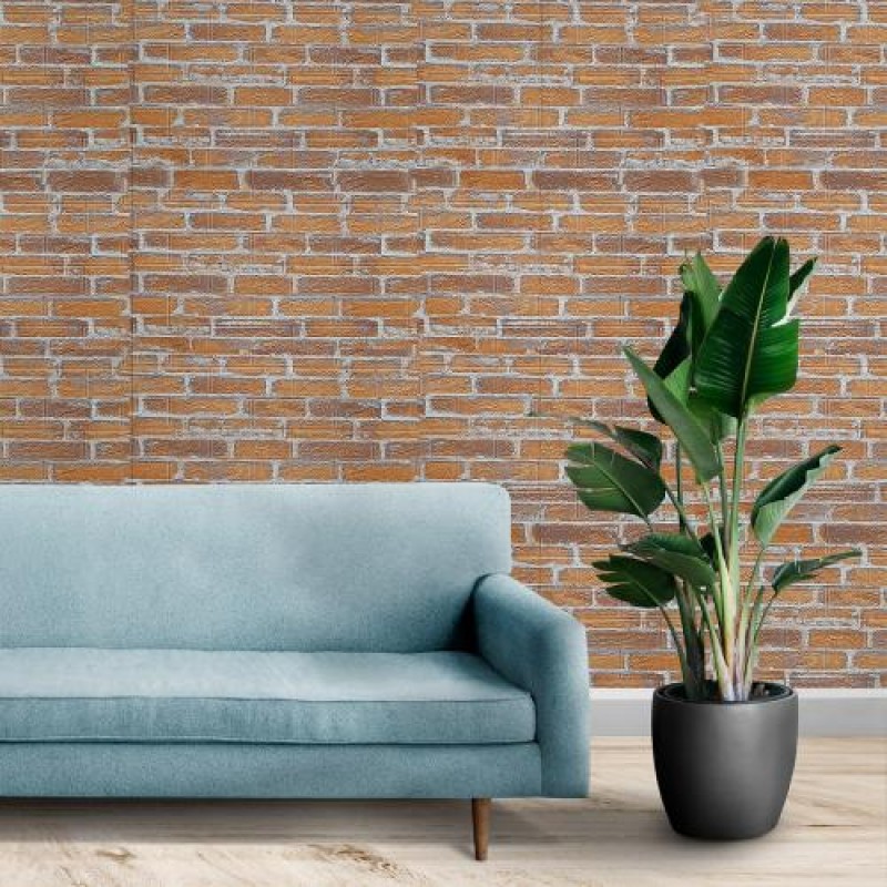 Самоклеюча декоративна 3D панель під катеринославську цеглу в рулоні 3D Loft 3080x700x3 мм Рудий