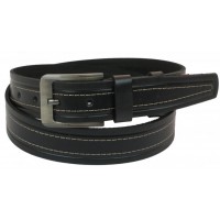 Шкіряний ремінь Skipper 110-130 x 3.8 см Чорний (1092-38)