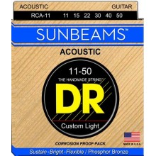 Струни для акустичної гітари DR RCA-11 Sunbeams Phosphor Bronze Acoustic Guitar Strings Custom Light 11/50