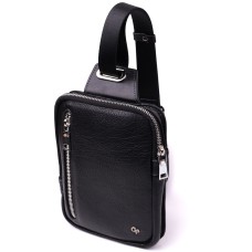 Сумка бананка Grande Pelle 22879 15,5х20,5х3,5 см Чорний