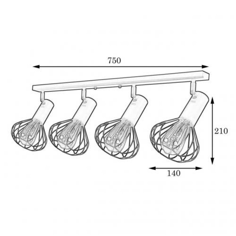 Світильник лофт настінно-стельовий MSK Electric Lotus NL 14151-4 WH