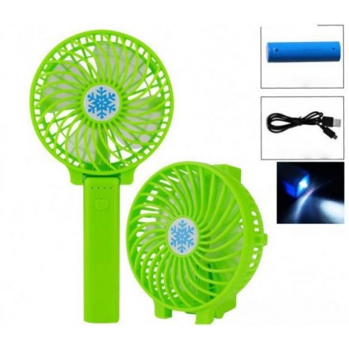 Вентилятор акумуляторний міні із ручкою USB діаметр 10см Handy Mini Fan зелений