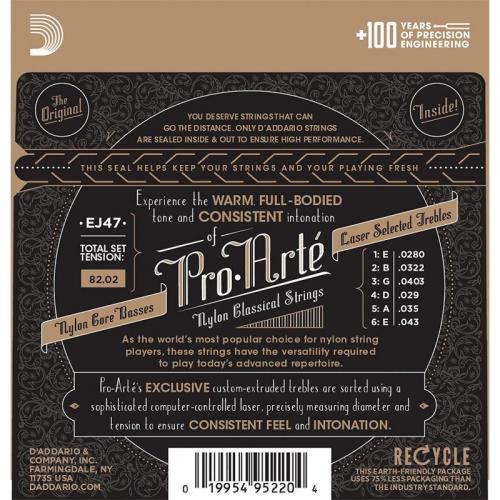 Струни для класичної гітари D'Addario EJ47 Classical 80/20 Bronze Wound Nylon Normal Tension Струни для класичної гітари D'Addario EJ47 Classical 80/20 Bronze Wound Nylon Normal Tension